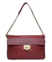 Hidesign DOLCE Marsala Red Leather Shoulder Bag