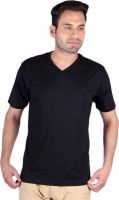 Humbert Solid Men's V-neck Black T-Shirt