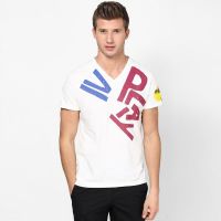IVPL@Y Printed Men's V-neck White T-Shirt