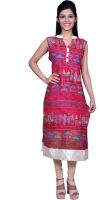 Kayara Collection Casual Printed Women's Kurti(Pink, Brown)