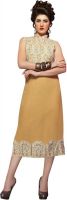 Khoobee Party, Festive Self Design, Embroidered Women's Kurti(Beige) Khoobee Party, Festive Self Design, Embroidered Women's Kurti(Beige)