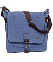 Kohl Blue Canvas Sling Bag For Women