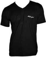 LaKomfort Solid Men's V-neck Black T-Shirt