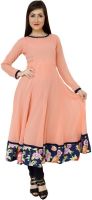 Lady in Red Casual Printed Women's Kurti(Orange)