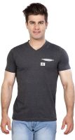 Maniac Printed Men's V-neck Grey T-Shirt