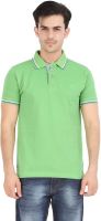 Moonwalker Solid Men's Polo Neck Green T-Shirt