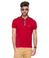 Mufti Red Polo Neck T Shirt
