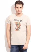 Pepe Jeans Printed Men's Round Neck Beige T-shirt