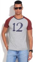 Pepe Printed Men's Round Neck Grey, Maroon T-Shirt