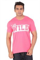 Radbone Printed Men's V-neck Pink T-Shirt