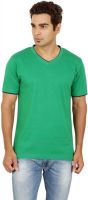 Red Line Solid Men's V-neck Green T-Shirt