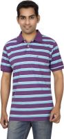 Red Line Striped Men's Polo Neck Multicolor T-Shirt Red Line Striped Men's Polo Neck Multicolor T-Shirt