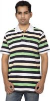 Red Line Striped Men's Polo Neck Multicolor T-Shirt