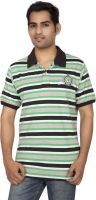 Red Line Striped Men's Polo Neck Multicolor T-Shirt