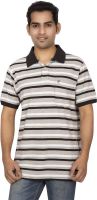Red Line Striped Men's Polo Neck Multicolor T-Shirt