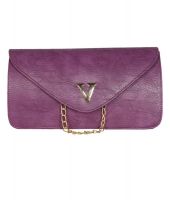 Regno Indea Stylish Purple Magnit Button Clutch