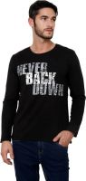 Rigo Printed Men's Round Neck Black T-Shirt
