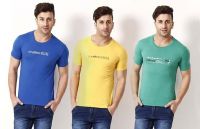 Romano Solid Men's Round Neck Multicolor T-Shirt(Pack of 3)