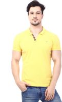 Rugby Solid Men's Polo Neck Gold T-Shirt