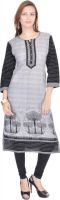 Shop Rajasthan Casual, Formal Graphic Print, Polka Print Women's Kurti(Grey, Black)