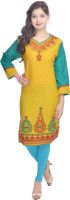 Shop Rajasthan Casual Printed Women's Kurti(Yellow, Green, Red)