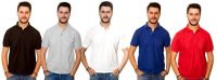 Skitt Clothing Co Solid Men's Polo Neck Black, Grey, White, Blue, Red T-Shirt(Pack of 5)
