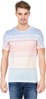 Slub Printed Men's Round Neck Multicolor T-Shirt