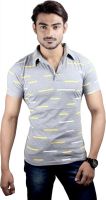 Spur Printed Men's Polo Neck Grey T-Shirt