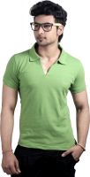 Spur Solid Men's Polo Neck Green T-Shirt