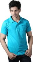 Spur Solid Men's Polo Neck Light Blue T-Shirt