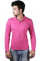 Spur Solid Men's Polo Neck Pink T-Shirt