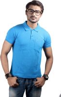 Spur Solid Men's Polo Neck Blue T-Shirt