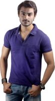 Spur Solid Men's Polo Neck Purple T-Shirt