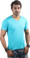 Spur Solid Men's V-neck Light Blue T-Shirt