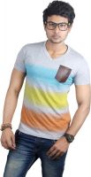 Spur Solid Men's V-neck Multicolor T-Shirt