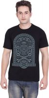 Tantra Graphic Print Men's Round Neck Black T-Shirt