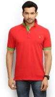 Thisrupt Solid Men's Polo Neck Red T-Shirt