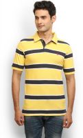 Thisrupt Striped Men's Polo Neck Yellow T-Shirt