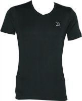 Tick Lish Solid Men's V-neck Dark Green T-Shirt
