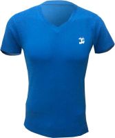 Tick Lish Solid Men's V-neck Blue T-Shirt