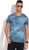 United Colors of Benetton Printed Men's Round Neck Blue T-Shirt