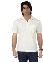 Valeta Solid Men's Polo Neck White T-Shirt