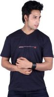 Vivid Bharti Printed Men's V-neck Black T-Shirt