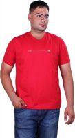 Vivid Bharti Printed Men's V-neck Red T-Shirt