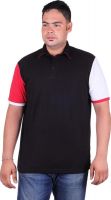 Vivid Bharti Solid Men's Polo Neck Black T-Shirt