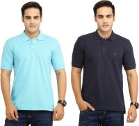 WallWest Solid Men's Polo Neck Multicolor T-Shirt(Pack of 2)