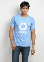 Weardo Printed Men's Round Neck Light Blue T-Shirt