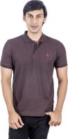 X-Tint Solid Men's Polo Neck Brown T-Shirt