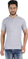 Ap'pulse Solid Men's Polo Neck Grey T-Shirt