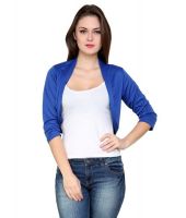 At499 Blue Polyester Blend Shrug
